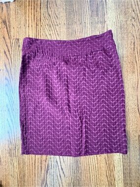 Margaret M Plum Patterned Pencil Skirt